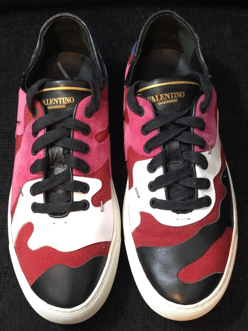 Valentino Garavani Multicolored Camouflage Leather Low-Top Sneakers - Size 43